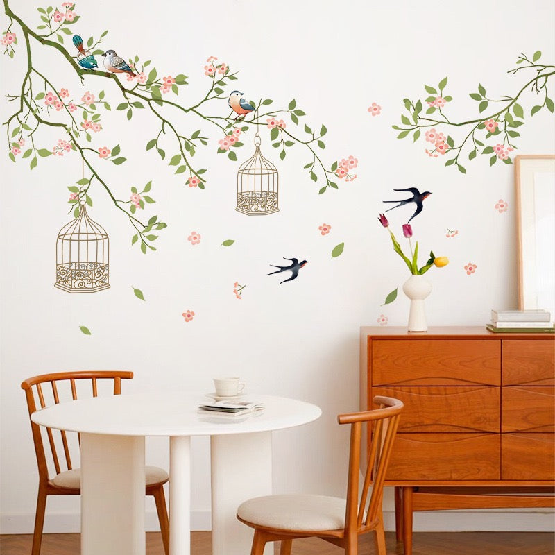Cherry Blossom & Birds Wall Art