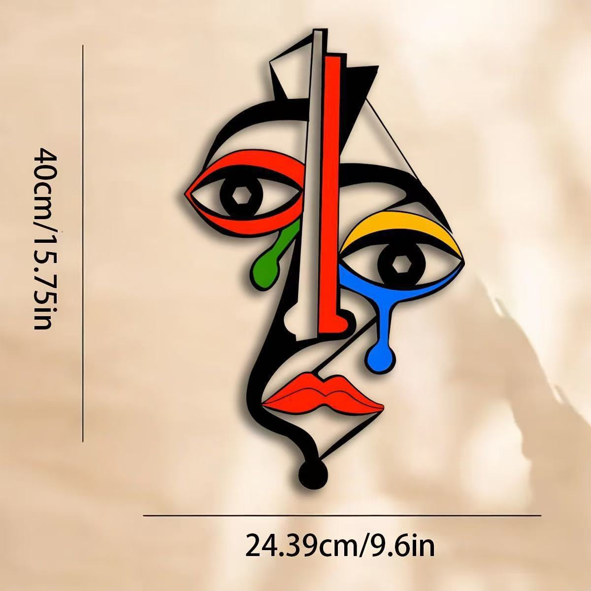 Modern Abstract Face Iron Wall Art