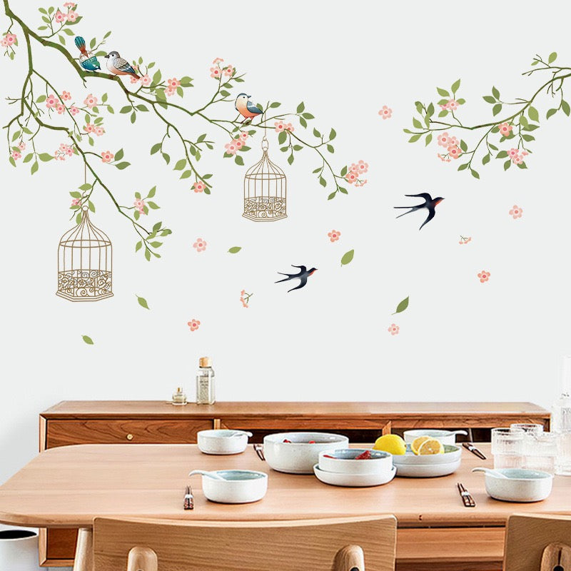 Cherry Blossom & Birds Wall Art
