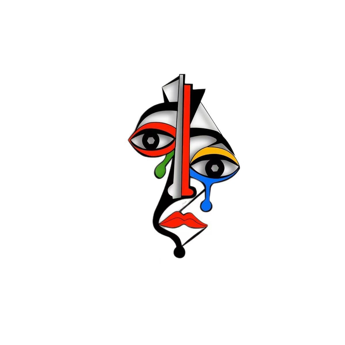 Modern Abstract Face Iron Wall Art