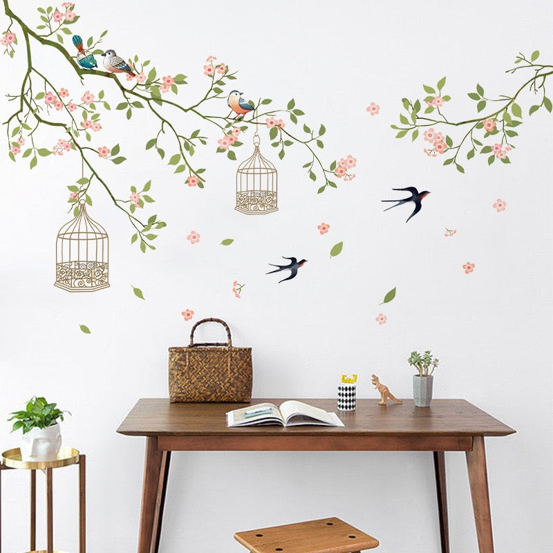 Cherry Blossom & Birds Wall Art