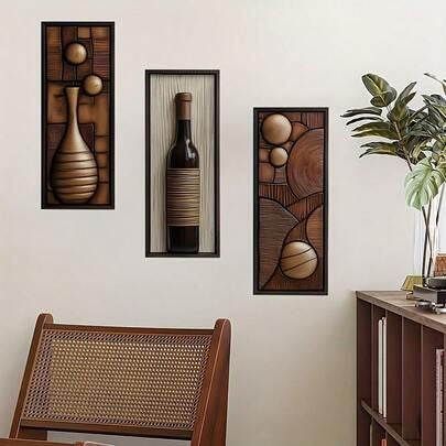 3-Piece Creative Wood Wall Decor