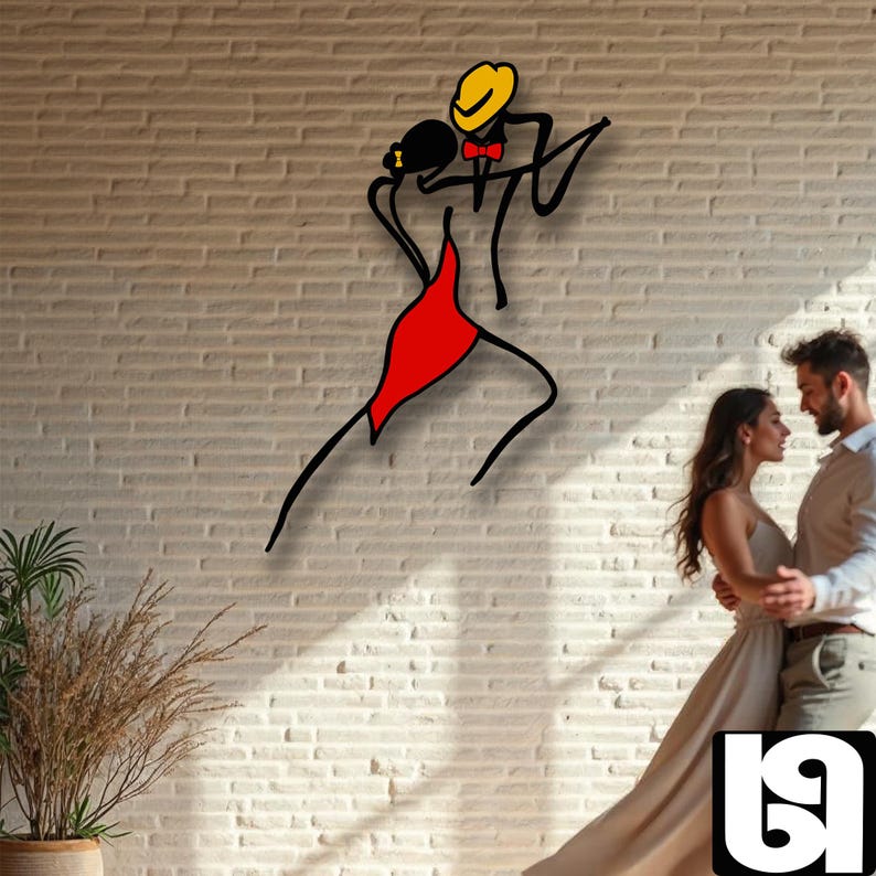 Dancing Couple Metal Wall Frame