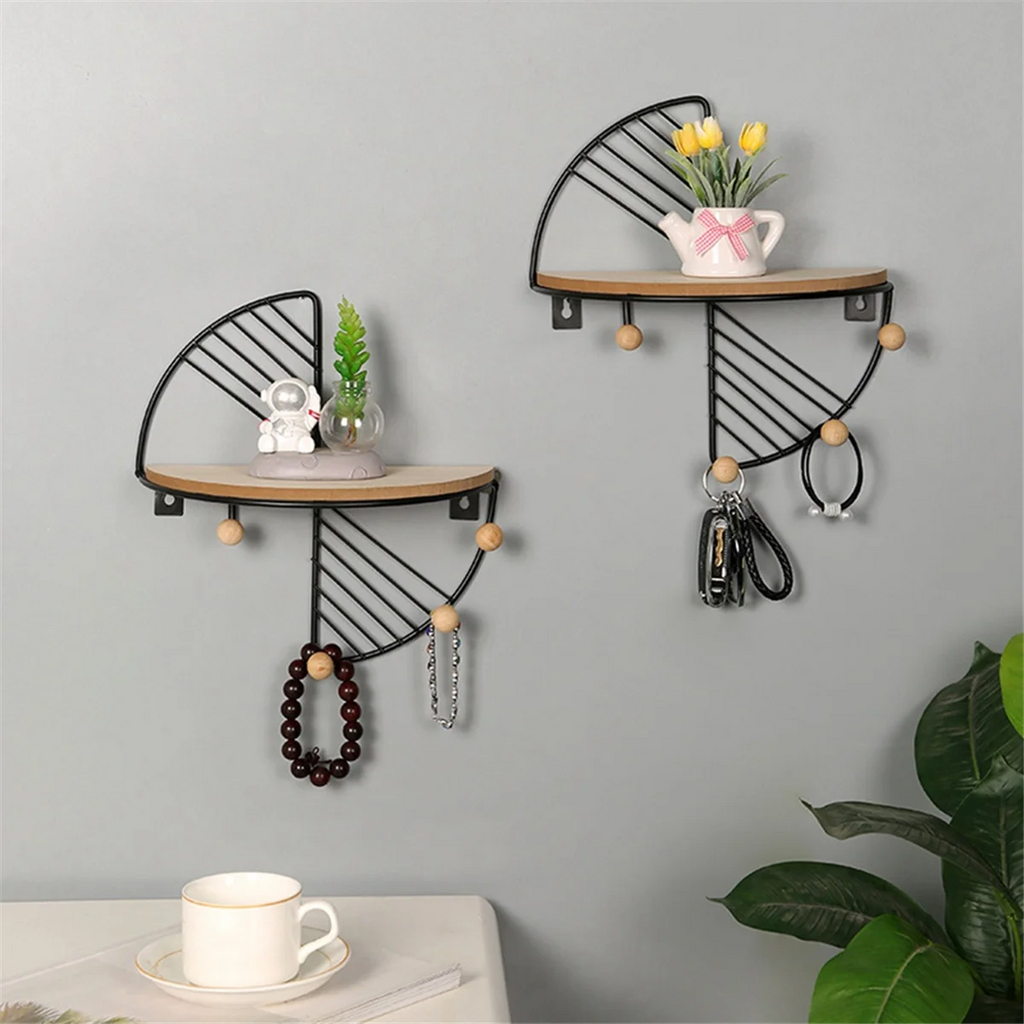 Fan-Shaped Floating Shelves