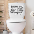 Funny Cat Bathroom Wall Sticker