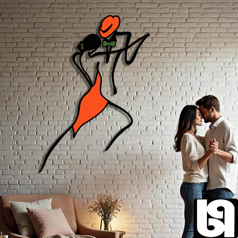 Dancing Couple Metal Wall Frame