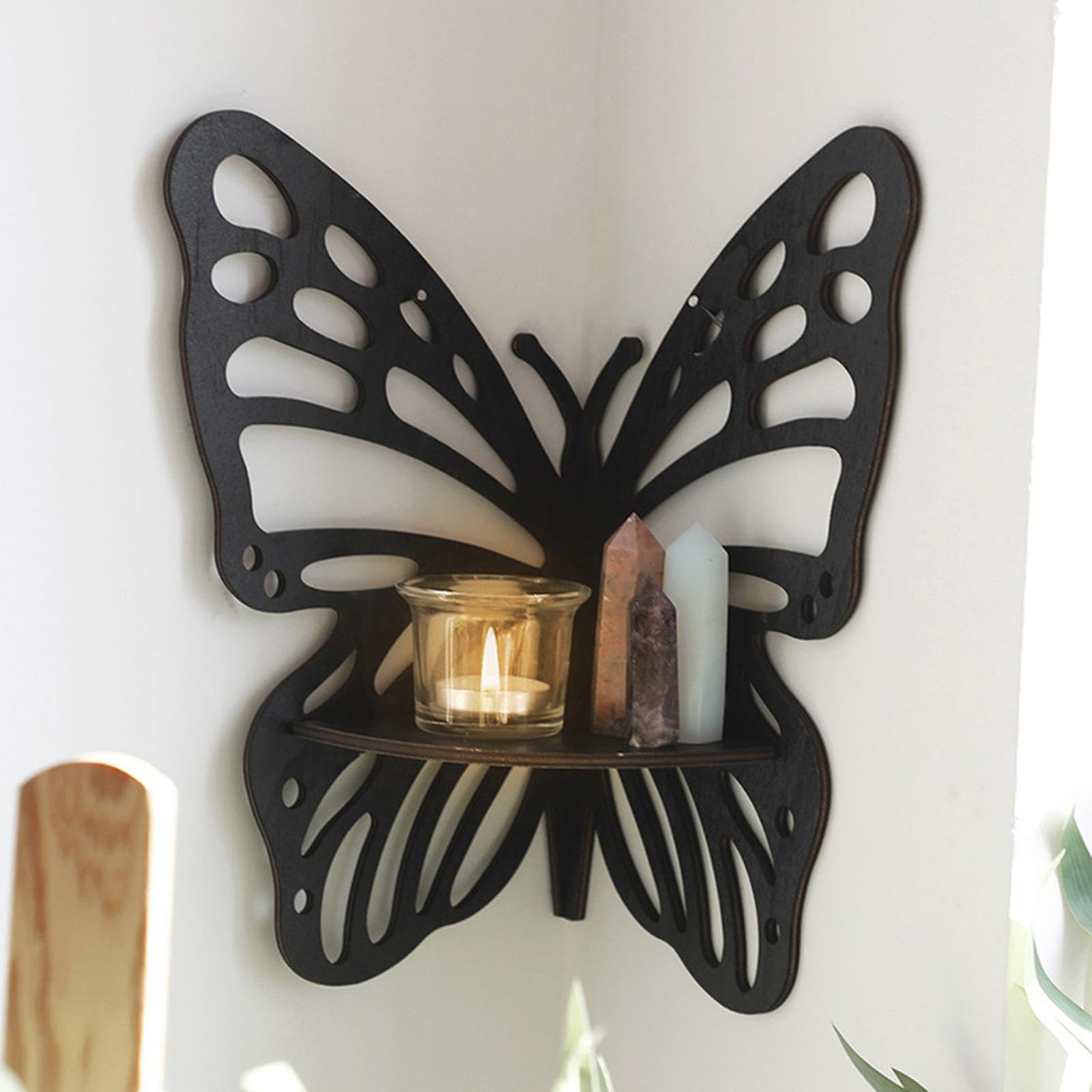Black Butterfly Corner Shelf
