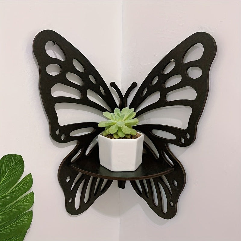 Black Butterfly Corner Shelf