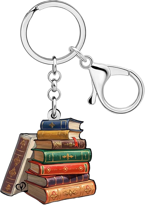2D Book Stack Keychain