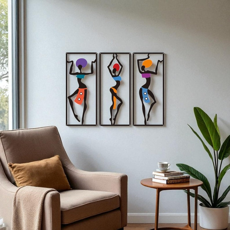 African Figures Wall Art Set