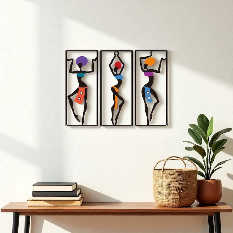 African Figures Wall Art Set