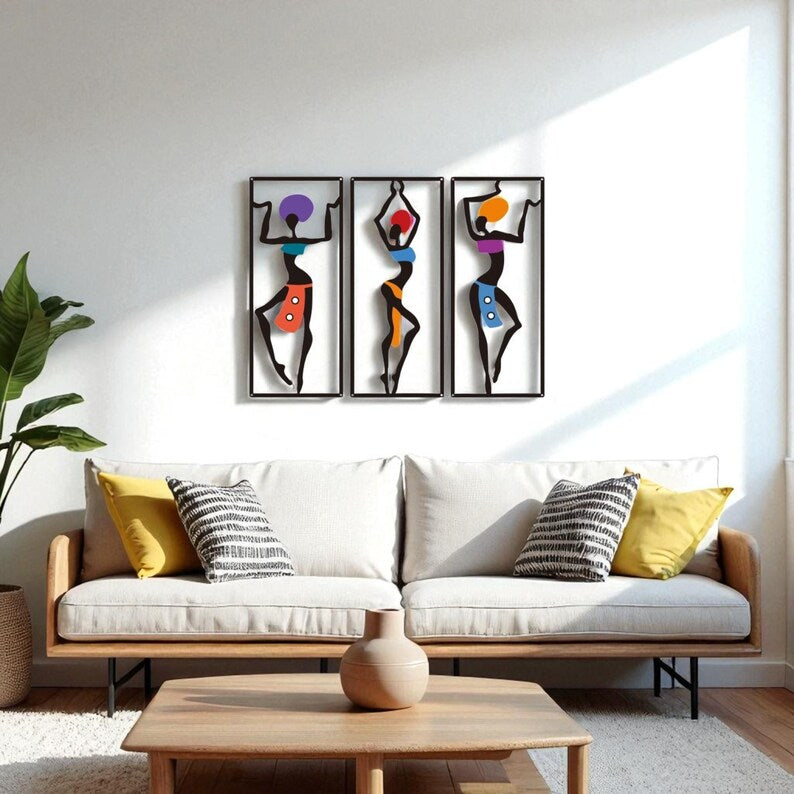 African Figures Wall Art Set