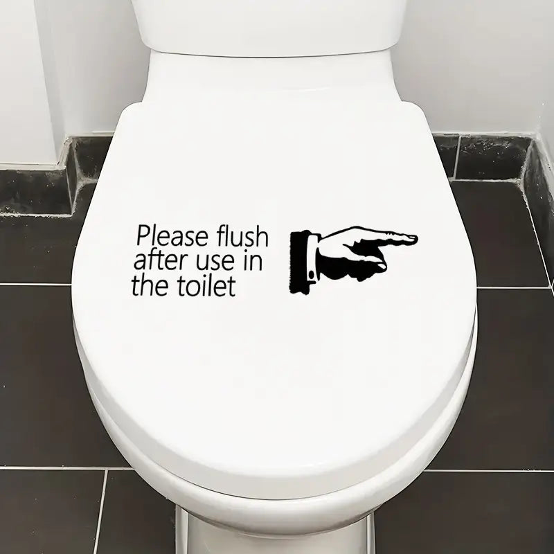 "Please Flush” Toilet Lid Decor