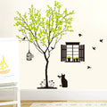 Window View Tree & Cat Wall Art